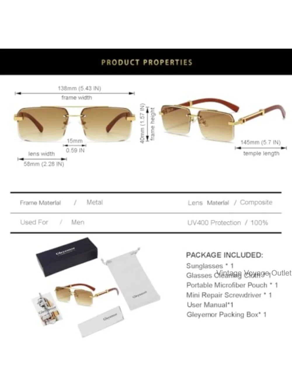 N/A rimless rectangle